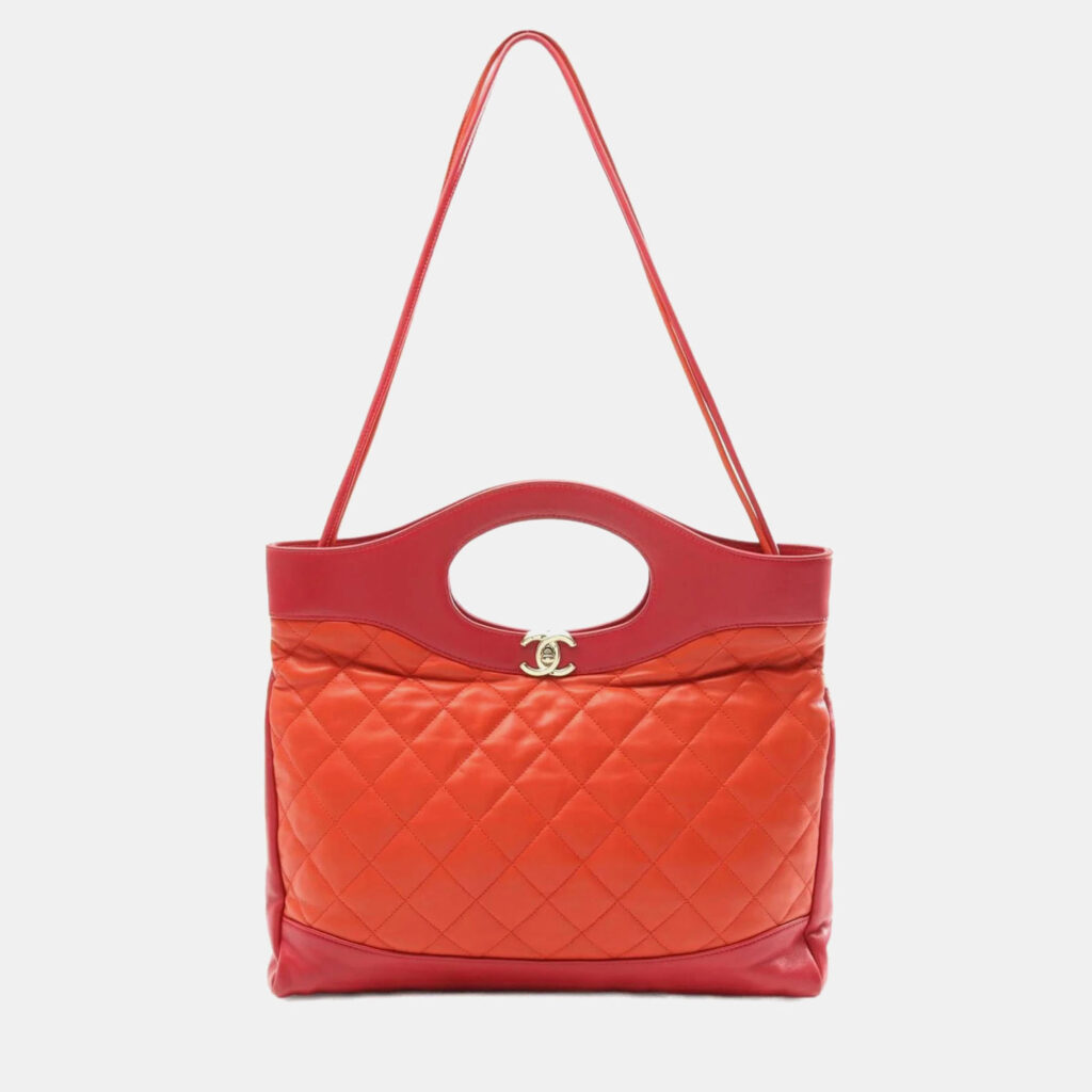 Chanel 31 Red/Orange Leather Shoulder Bag
