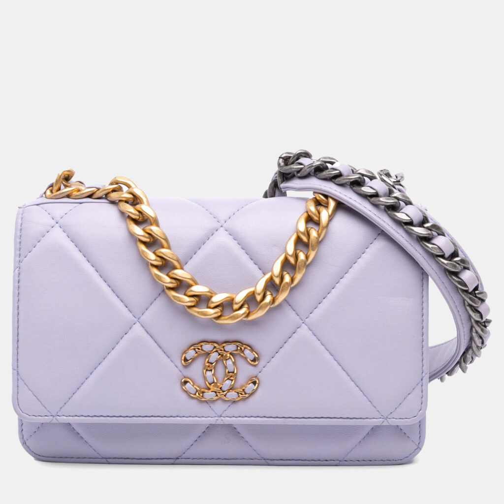 Chanel Purple Quilted Lambskin 19 Wallet on Chain Chanel Purple Quilted Lambskin 19 Wallet on Chain