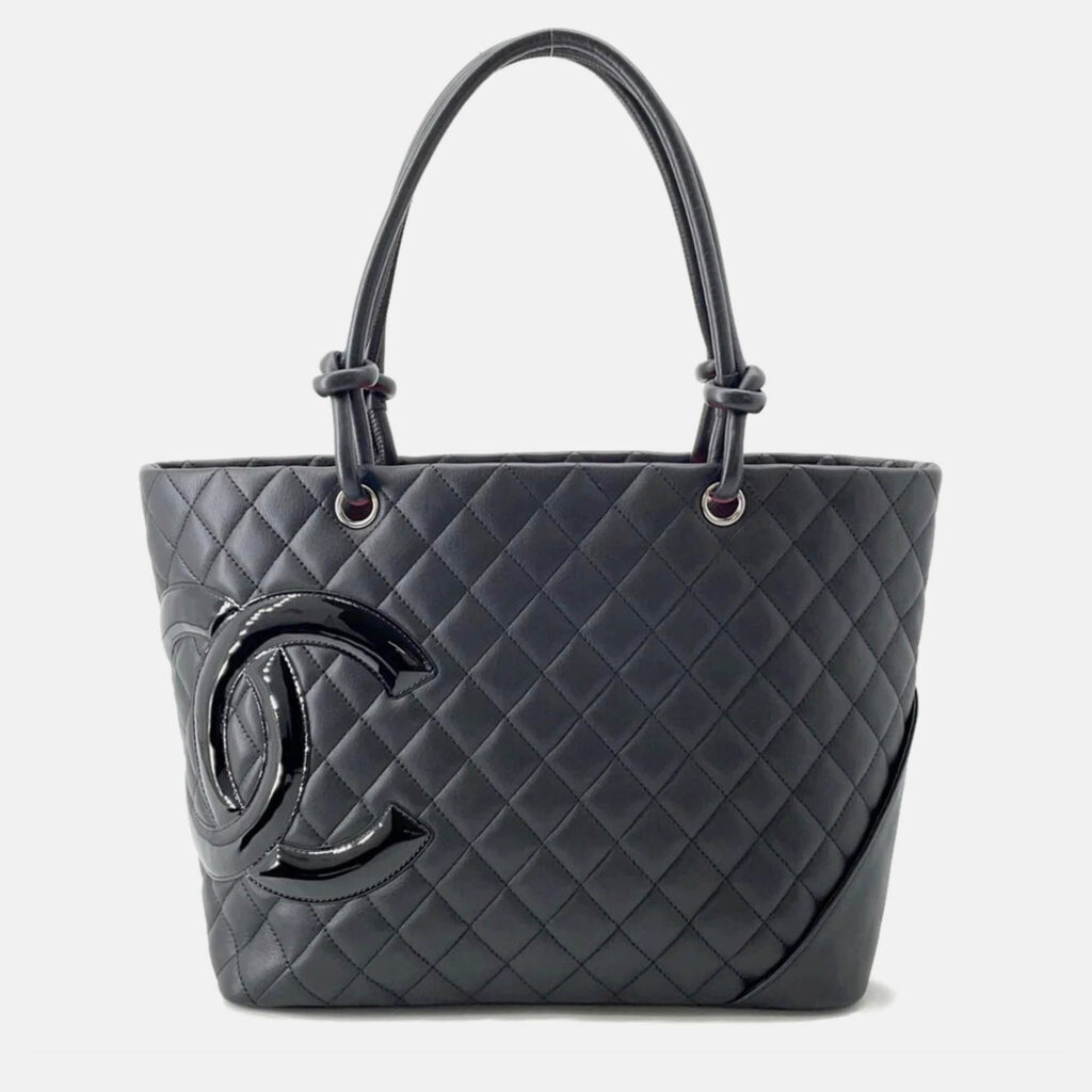 Chanel Cambon Line Tote Bag Black Leather Size Large Chanel Cambon Line Tote Bag Black Leather Size Large