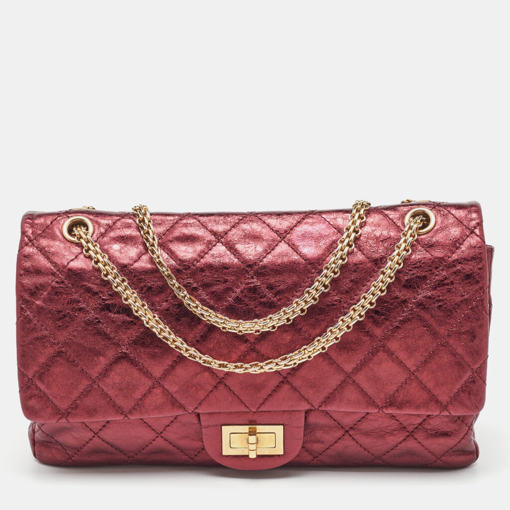 Chanel Metallic Burgundy Quilted Leather Classic 227 Reissue 2.55 Flap Bag Chanel Metallic Burgundy Quilted Leather Classic 227 Reissue 2.55 Flap Bag