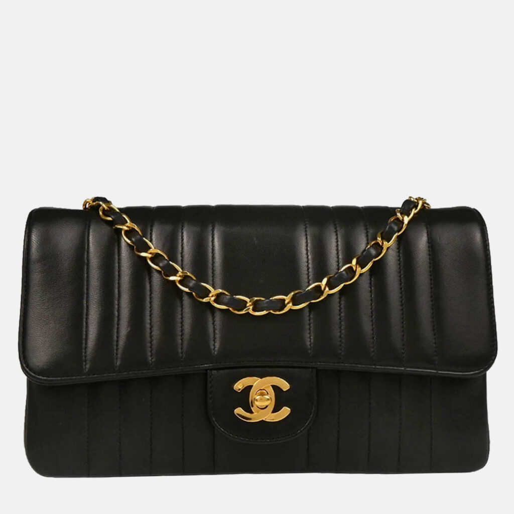 Chanel Mademoiselle Single Flap Black Lambskin Shoulder Bag Chanel Mademoiselle Single Flap Black Lambskin Shoulder Bag
