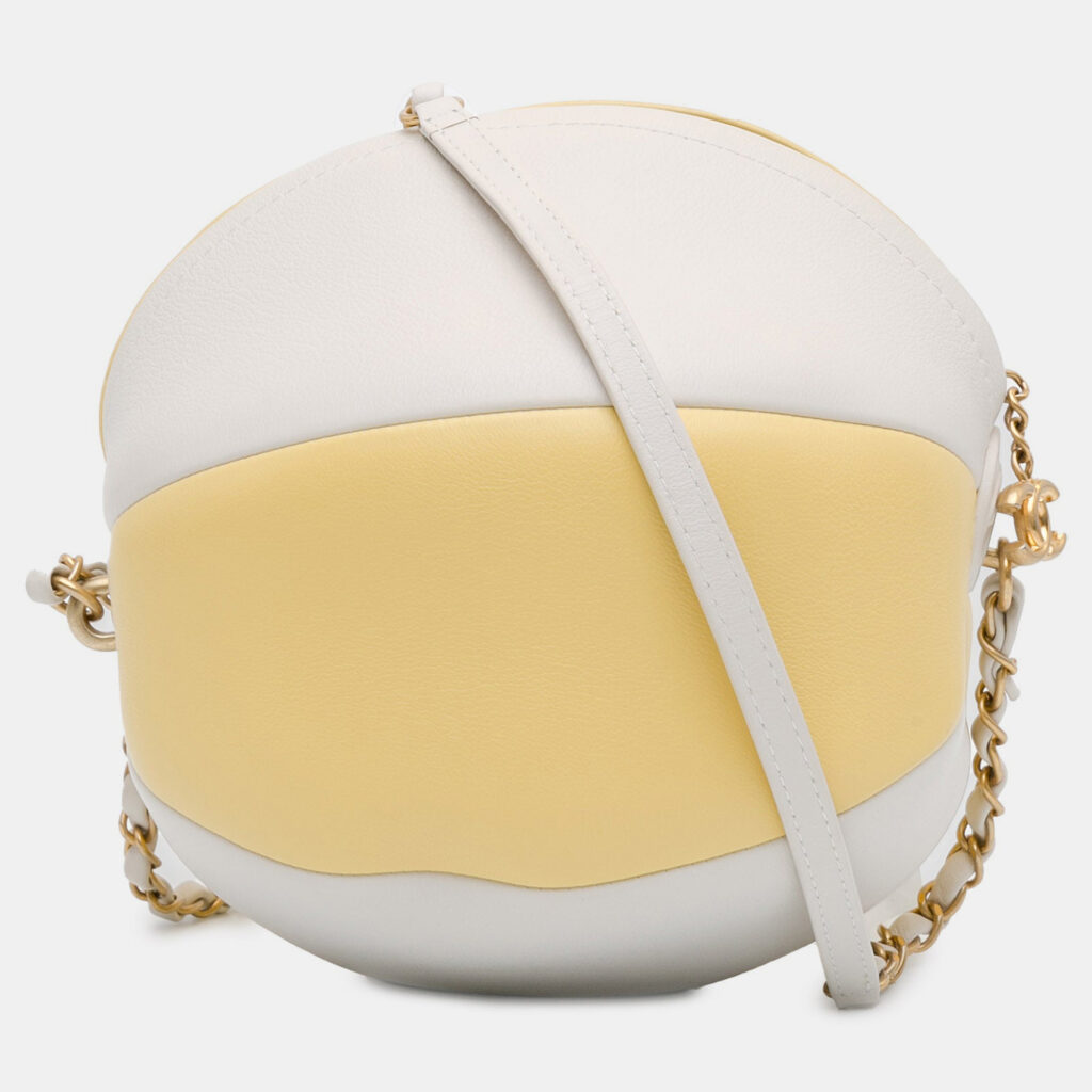 Chanel Coco Beach Ball Yellow Calfskin Leather Crossbody Bag Chanel Coco Beach Ball Yellow Calfskin Leather Crossbody Bag