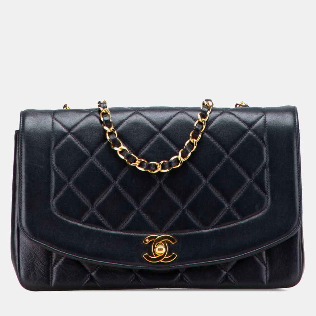 Chanel Black Medium Lambskin Diana Flap Blag Chanel Black Medium Lambskin Diana Flap Blag