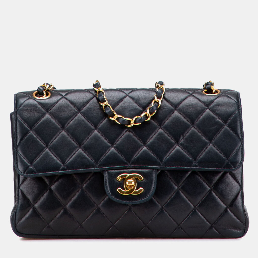 Chanel Black Medium Quilted Lambskin Double Sided Flap