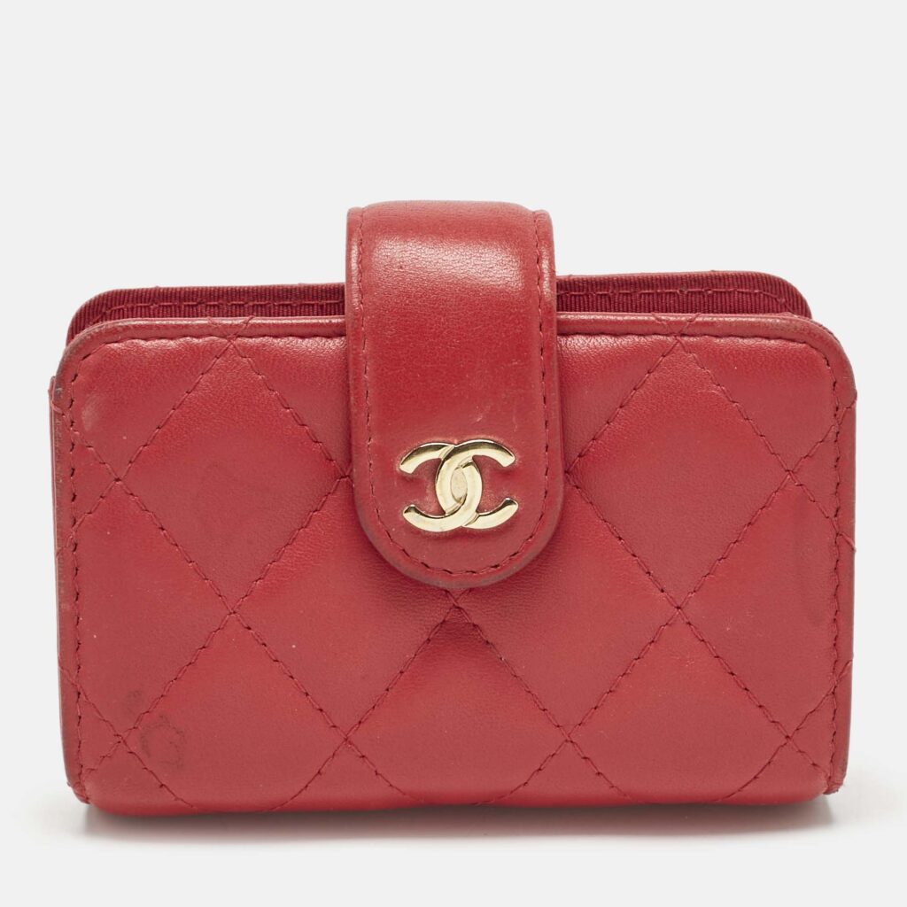 Chanel Pink Quilted Leather Gusset Card Holder Chanel Pink Quilted Leather Gusset Card Holder