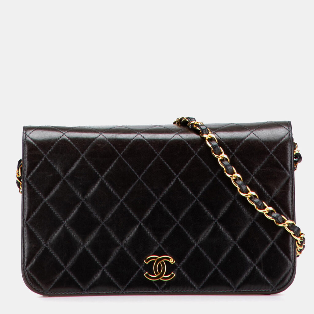 Chanel Black CC Quilted Lambskin Full Single Flap Chanel Black CC Quilted Lambskin Full Single Flap
