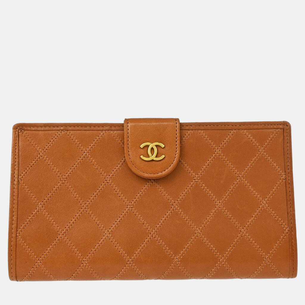 Chanel Brown Lambskin Bicolore Wallet Chanel Brown Lambskin Bicolore Wallet