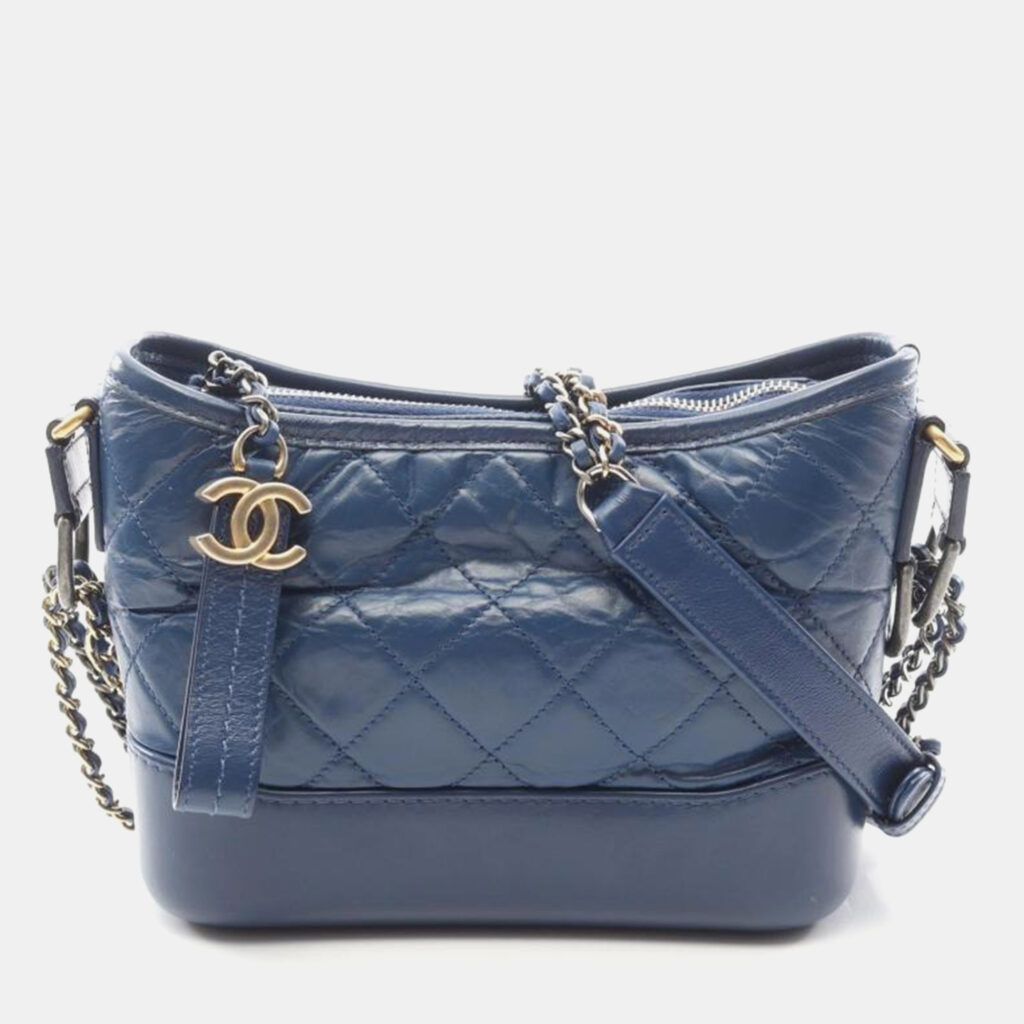 Chanel Gabrielle De Chanel Small Blue Calfskin Hobo Bag Chanel Gabrielle De Chanel Small Blue Calfskin Hobo Bag