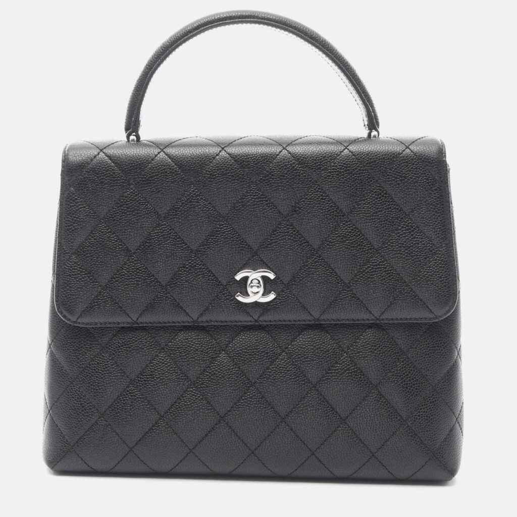 Chanel Kelly Logo Black Calfskin Leather Handbag Chanel Kelly Logo Black Calfskin Leather Handbag