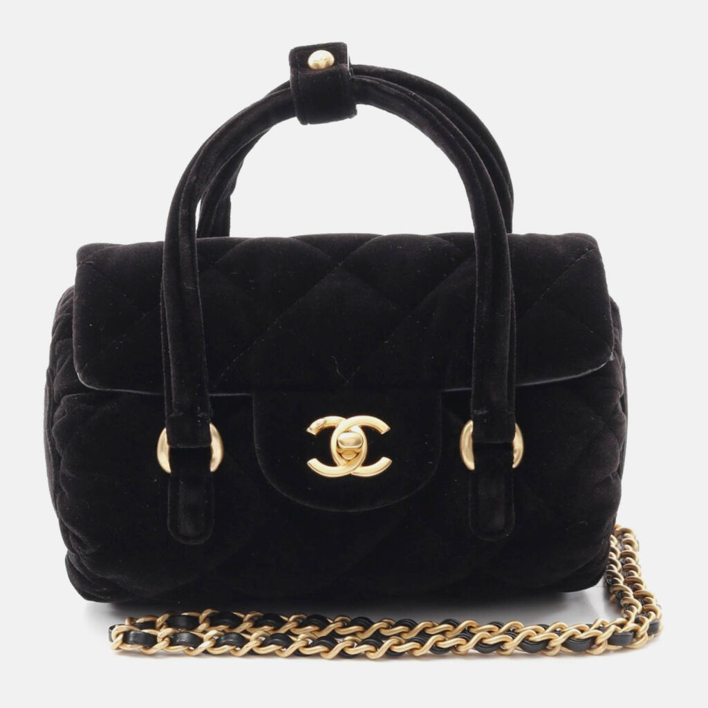 Chanel Matelasse Chain CC Black Velor Handbag Chanel Matelasse Chain CC Black Velor Handbag