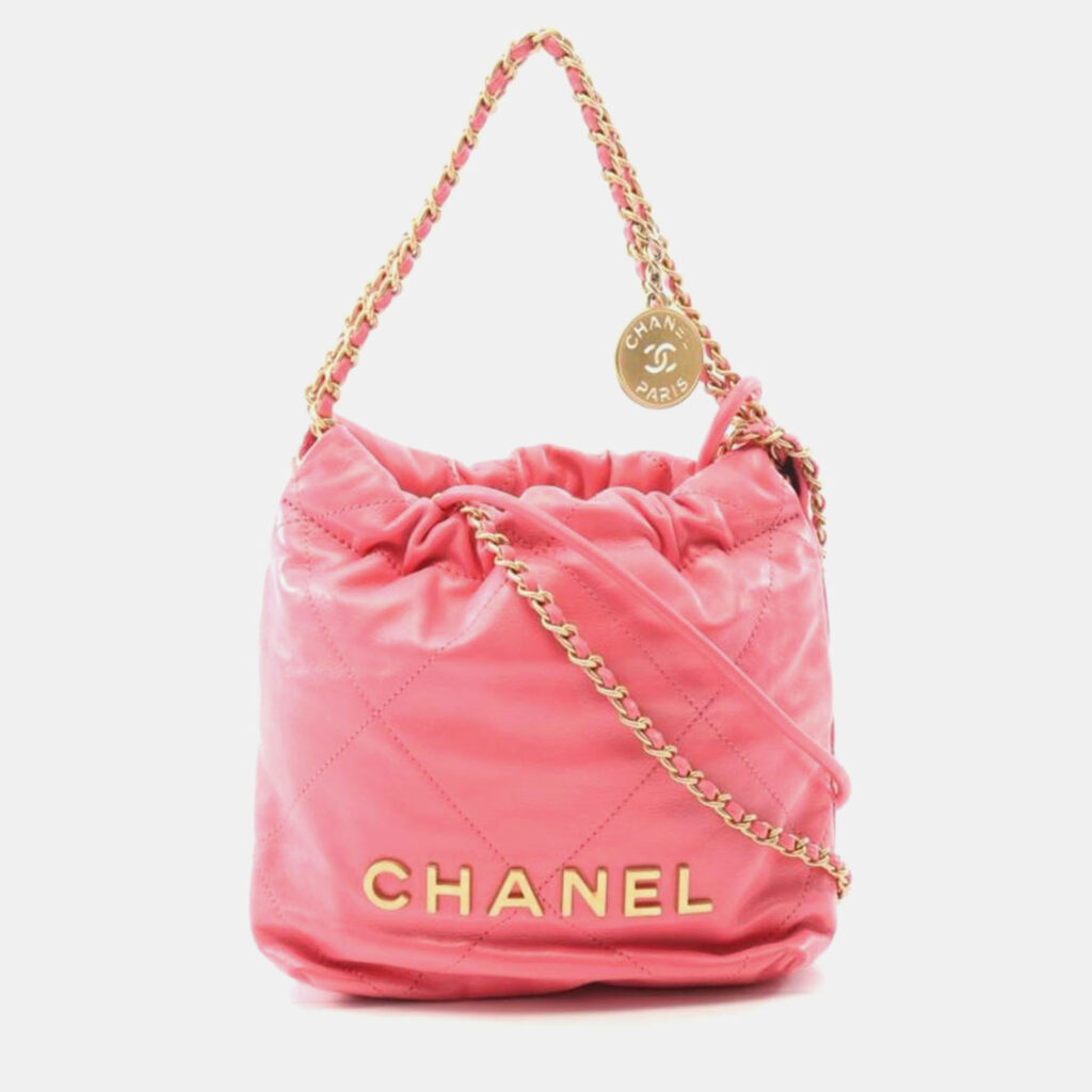 Chanel 22 Mini Pink Leather Shoulder Bag Chanel 22 Mini Pink Leather Shoulder Bag