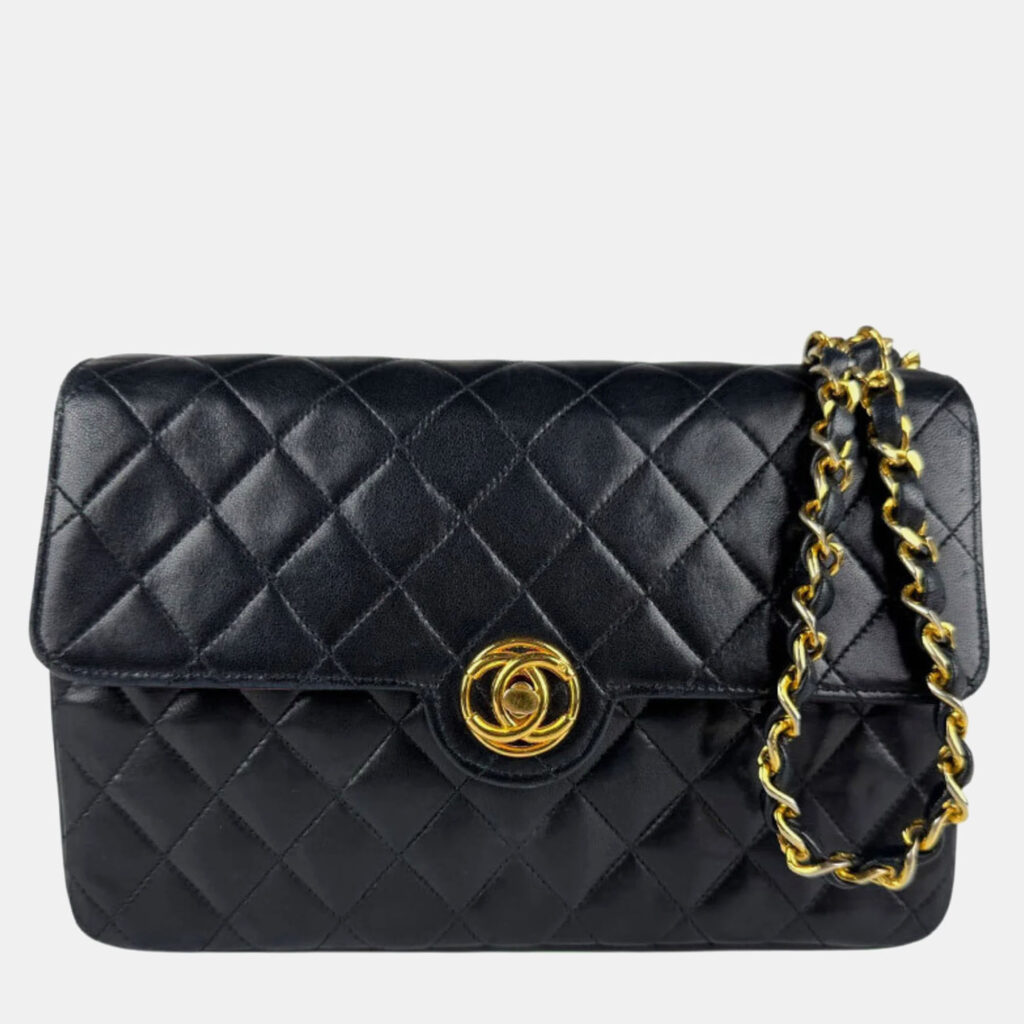 Chanel Black Lambskin Leather Shoulder Bag Chanel Black Lambskin Leather Shoulder Bag