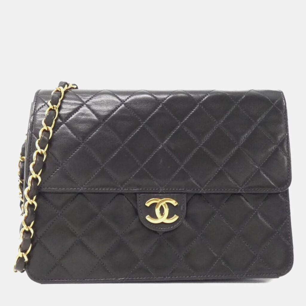 Chanel Black Lambskin Leather Shoulder Bag Chanel Black Lambskin Leather Shoulder Bag