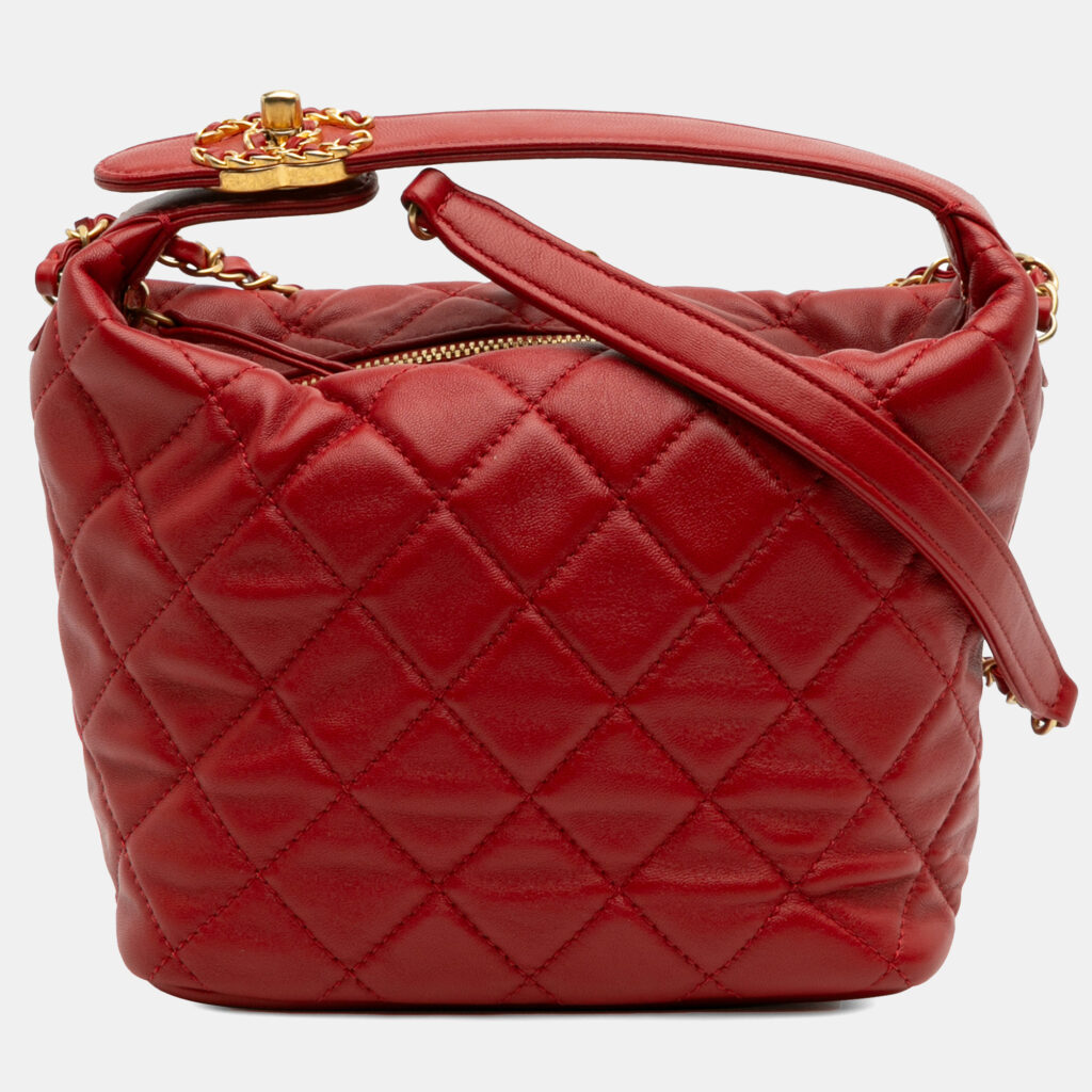Chanel Red Small Quilted Lambskin Perfect Meeting Hobo Chanel Red Small Quilted Lambskin Perfect Meeting Hobo