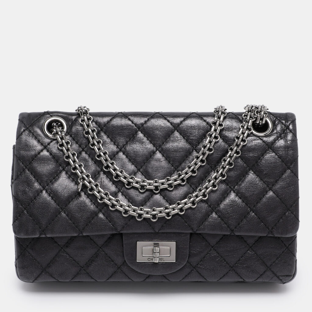 Chanel Black Quilted Leather Reissue 2.55 Classic 225 Flap Bag Chanel Black Quilted Leather Reissue 2.55 Classic 225 Flap Bag