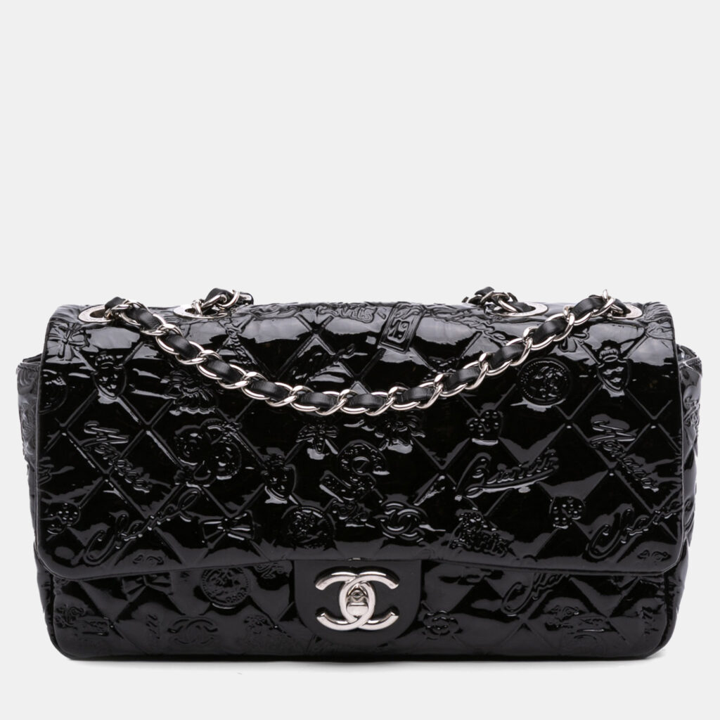 Chanel Black Medium Patent Lucky Symbols Flap