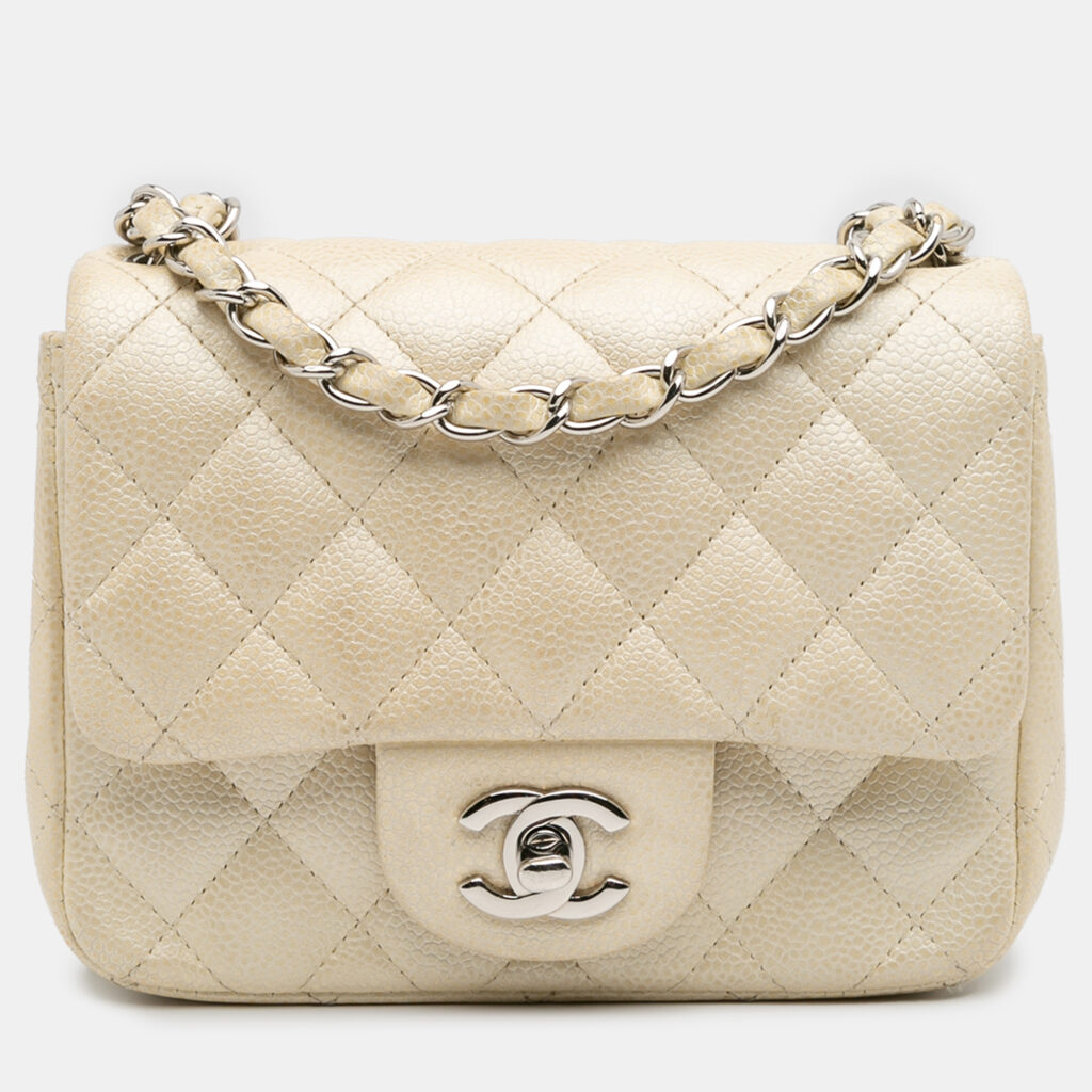 Chanel Gold Mini Square Classic Caviar Single Flap Chanel Gold Mini Square Classic Caviar Single Flap