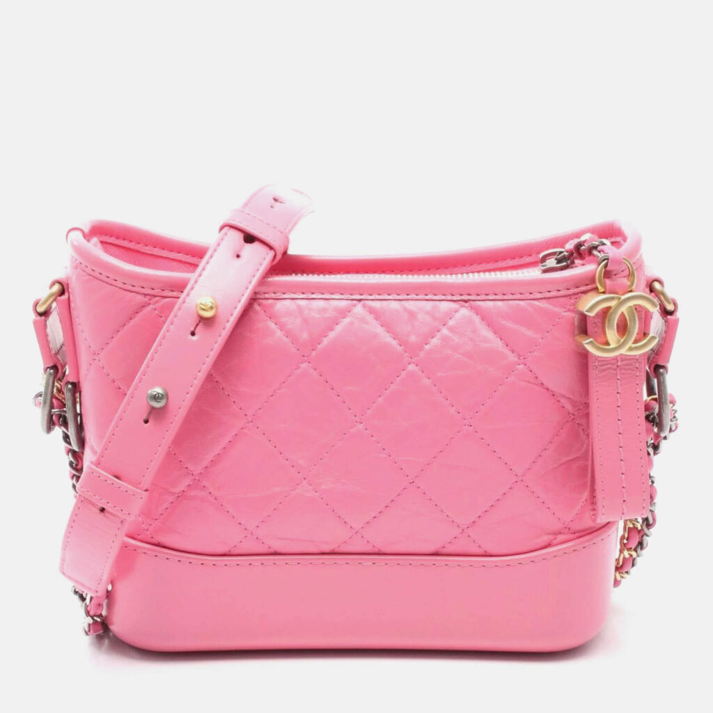 Chanel Gabrielle Small Pink Leather Hobo Bag