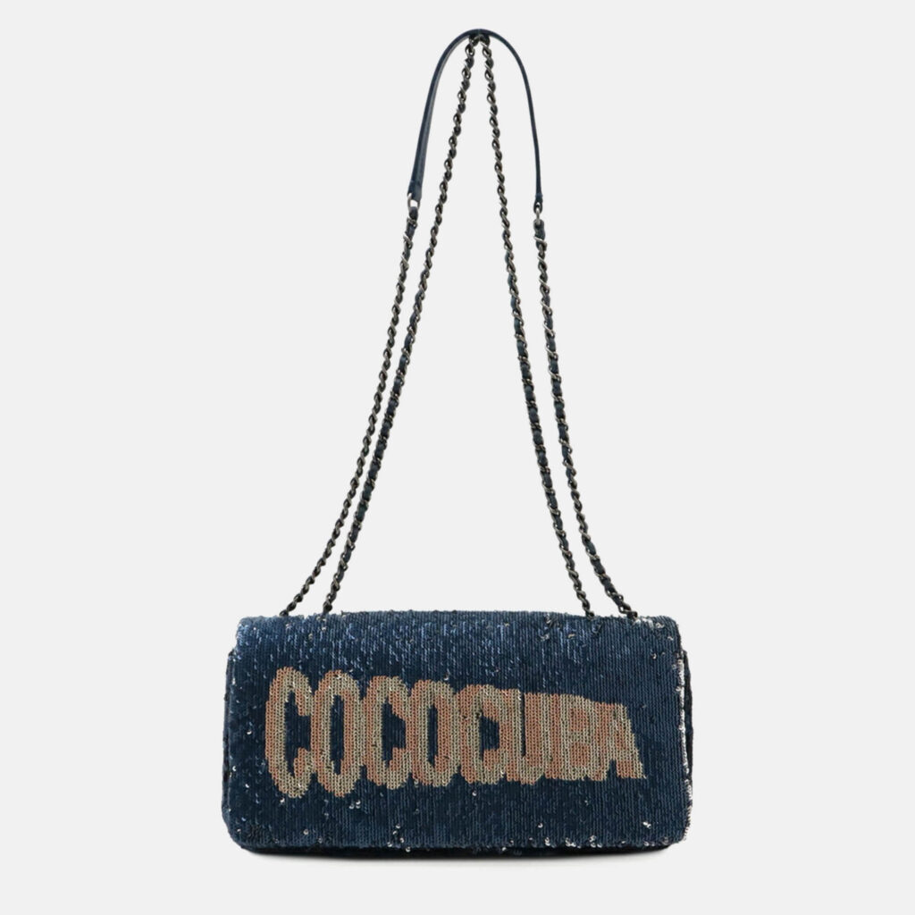 Chanel Cococuba Sequin Blue Leather Shoulder Bag Chanel Cococuba Sequin Blue Leather Shoulder Bag