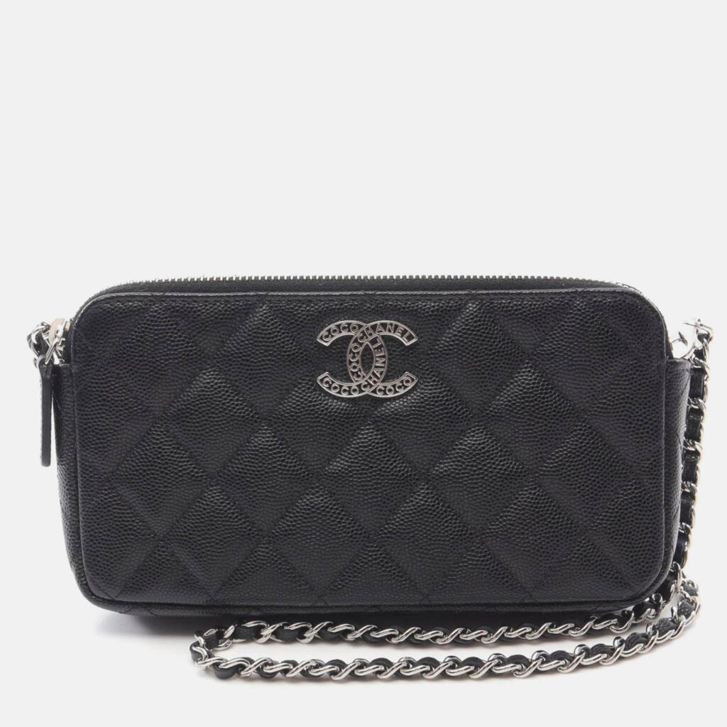 Chanel Matelasse Black Leather Shoulder Bag Chanel Matelasse Black Leather Shoulder Bag