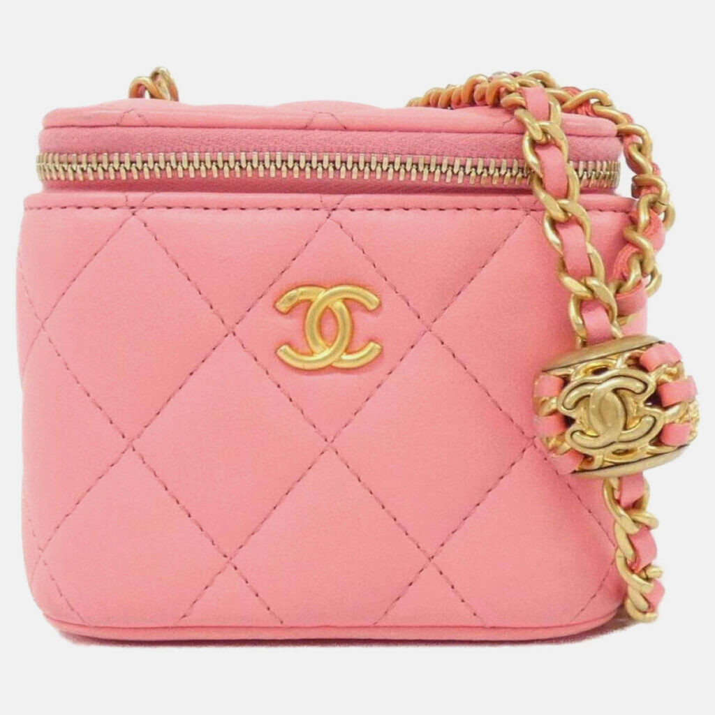 Chanel Pearl Crush Pink Leather Vanity Shoulder Bag