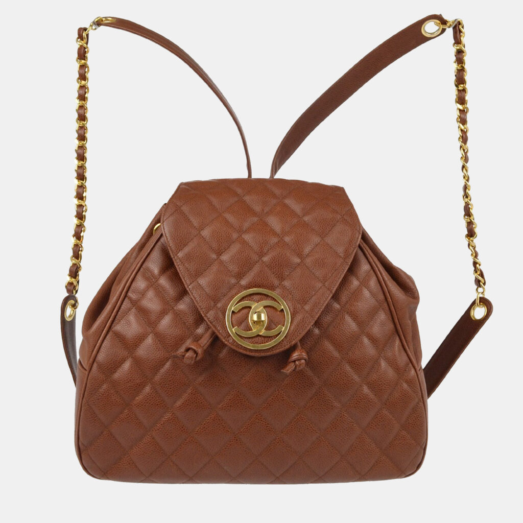 Chanel CC Brown Leather Backpack Chanel CC Brown Leather Backpack