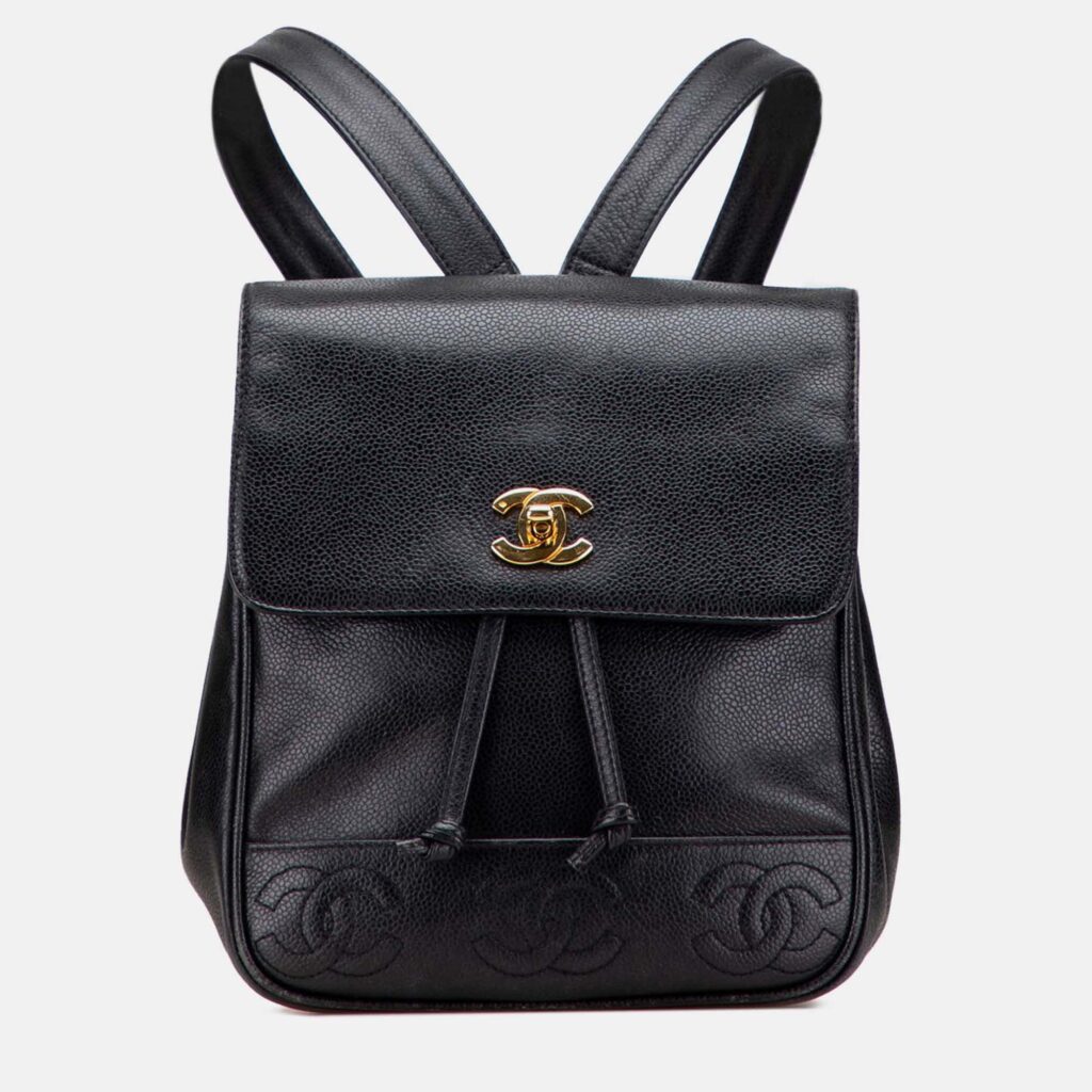 Chanel Black Caviar Triple CC Backpack Chanel Black Caviar Triple CC Backpack