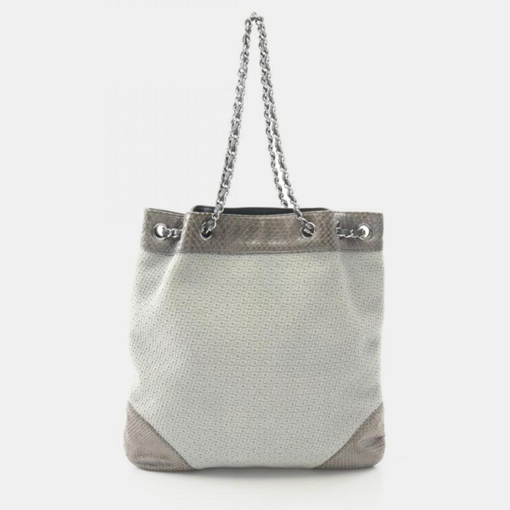 Chanel Shoulder Bag Blue Used Chanel Shoulder Bag Blue Used