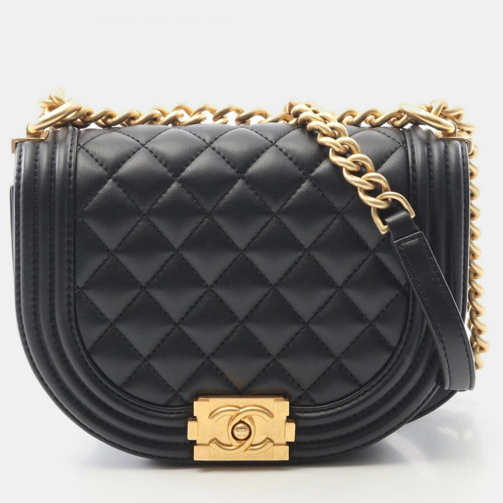 Chanel Boy Chanel Small Black Lambskin Shoulder Bag GHW Chanel Boy Chanel Small Black Lambskin Shoulder Bag GHW