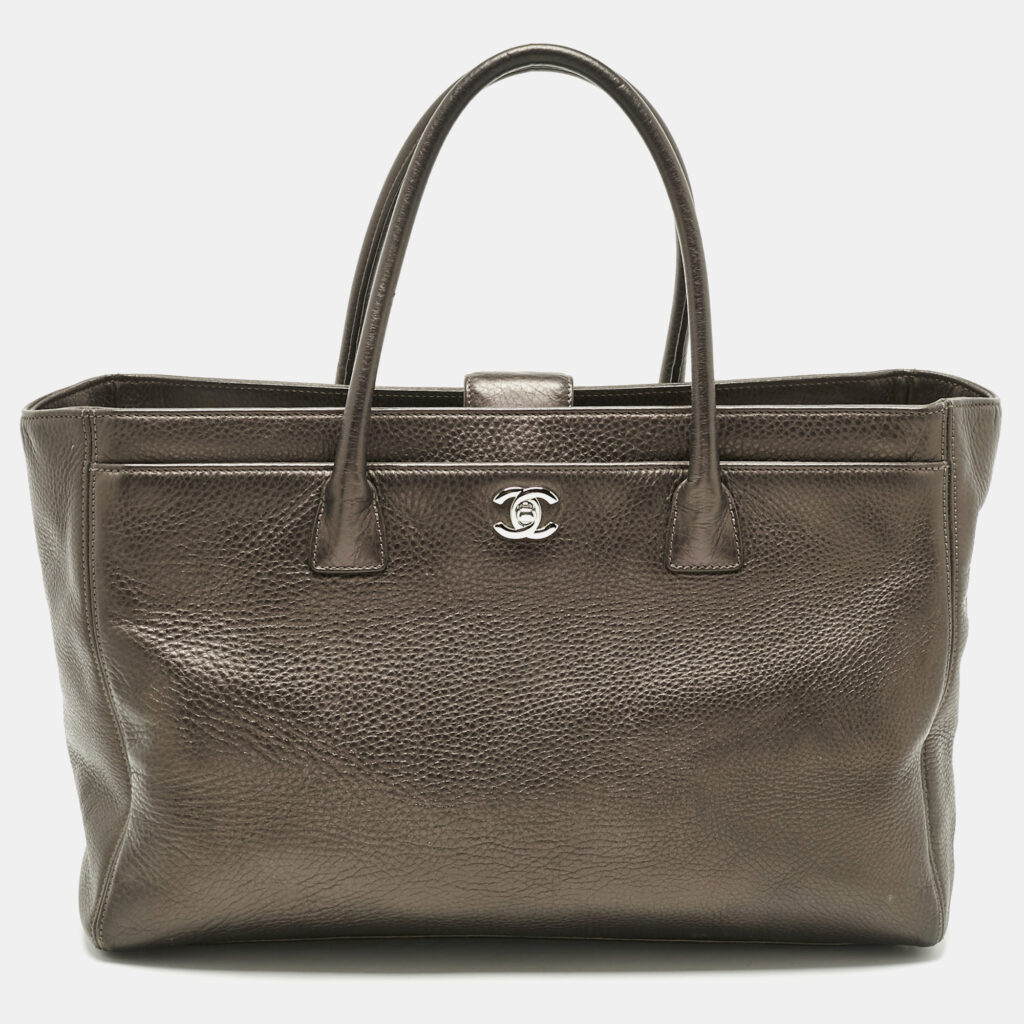 Chanel Metallic Leather XL Executive Cerf Tote