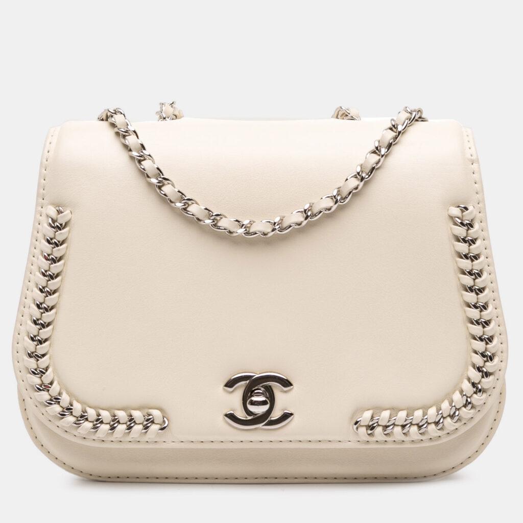 Chanel White Small Calfskin Braided Chic Flap Chanel White Small Calfskin Braided Chic Flap