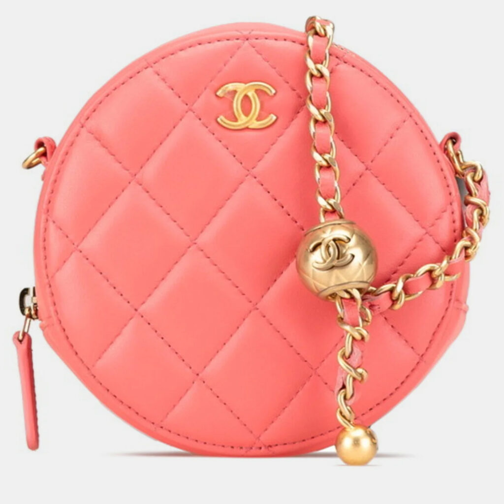 Chanel Coco Mark Round Pink Lambskin Shoulder Bag Chanel Coco Mark Round Pink Lambskin Shoulder Bag