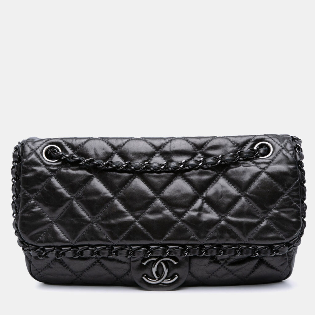 Chanel Grey Medium Quilted Metallic Aged Calfskin Chain Me Flap Chanel Grey Medium Quilted Metallic Aged Calfskin Chain Me Flap