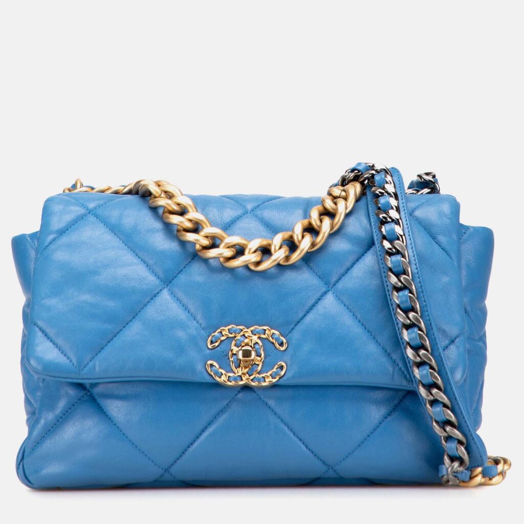 Chanel Blue Large Lambskin 19 Flap Chanel Blue Large Lambskin 19 Flap