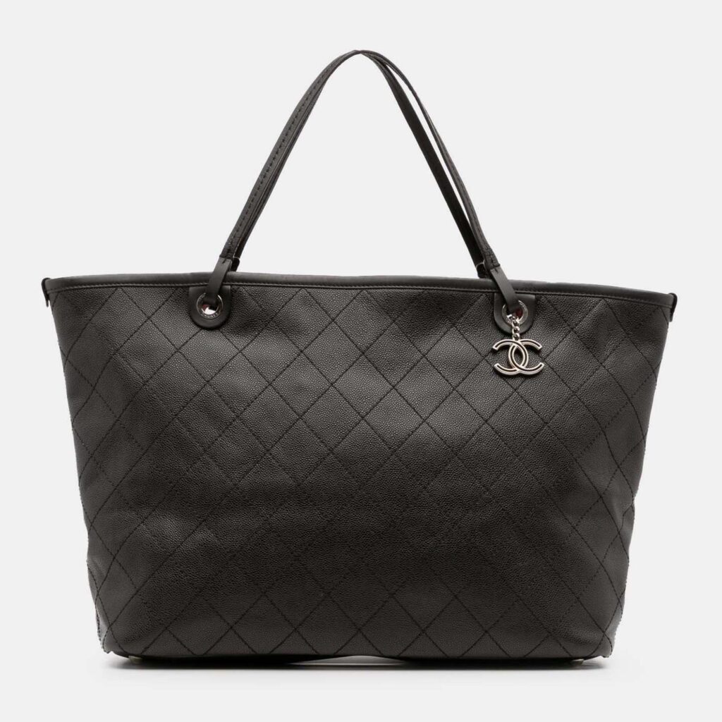 Chanel Black XL Quilted Caviar Shopping Fever Tote Chanel Black XL Quilted Caviar Shopping Fever Tote