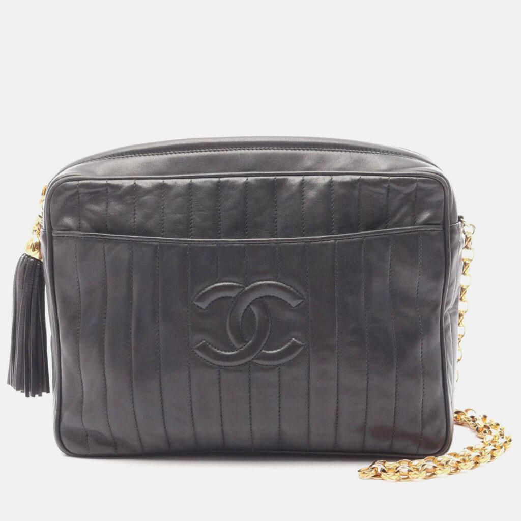 Chanel Mademoiselle Coco CC Gray Lambskin Crossbody Chain Shoulder Bag GHW Chanel Mademoiselle Coco CC Gray Lambskin Crossbody Chain Shoulder Bag GHW
