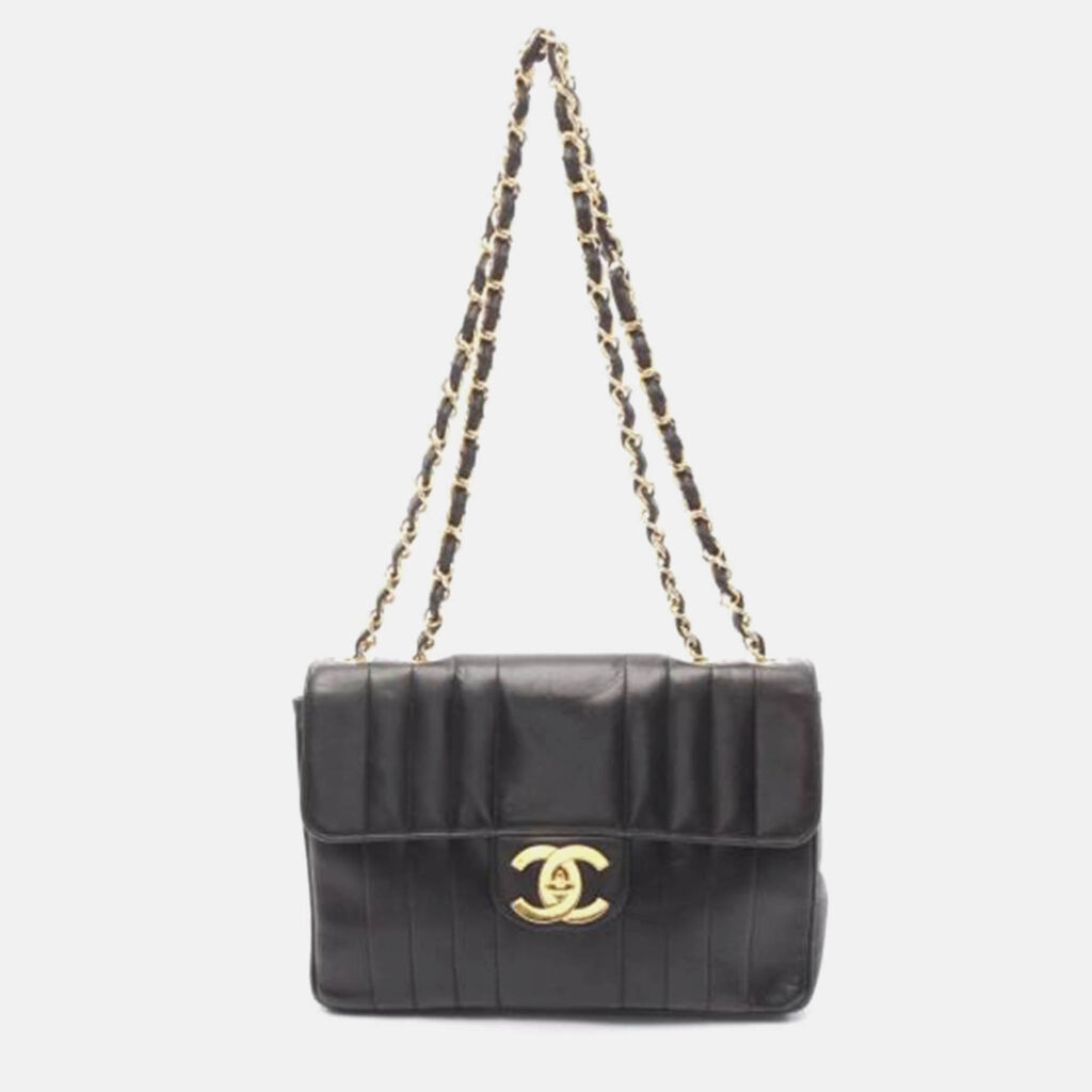 Chanel Mademoiselle Deca Black Lambskin Leather Crossbody Bag Chanel Mademoiselle Deca Black Lambskin Leather Crossbody Bag