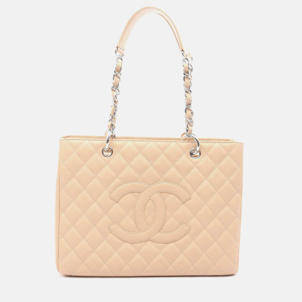 Chanel Matelasse GST Beige Calfskin Chain Tote Chanel Matelasse GST Beige Calfskin Chain Tote