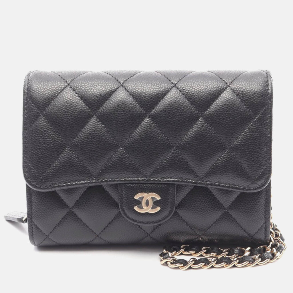 Chanel Matelasse Chain Shoulder Bag Wallet Calfskin Black Ghw Coco Chanel Matelasse Chain Shoulder Bag Wallet Calfskin Black Ghw Coco