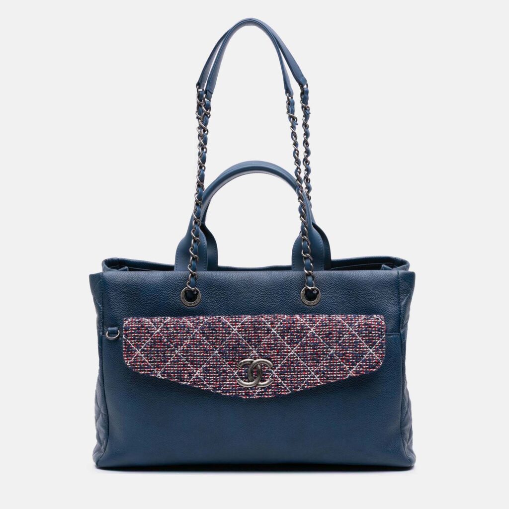 Chanel Burgundy Large Caviar and Tweed Coco Break Shopping Tote Chanel Burgundy Large Caviar and Tweed Coco Break Shopping Tote
