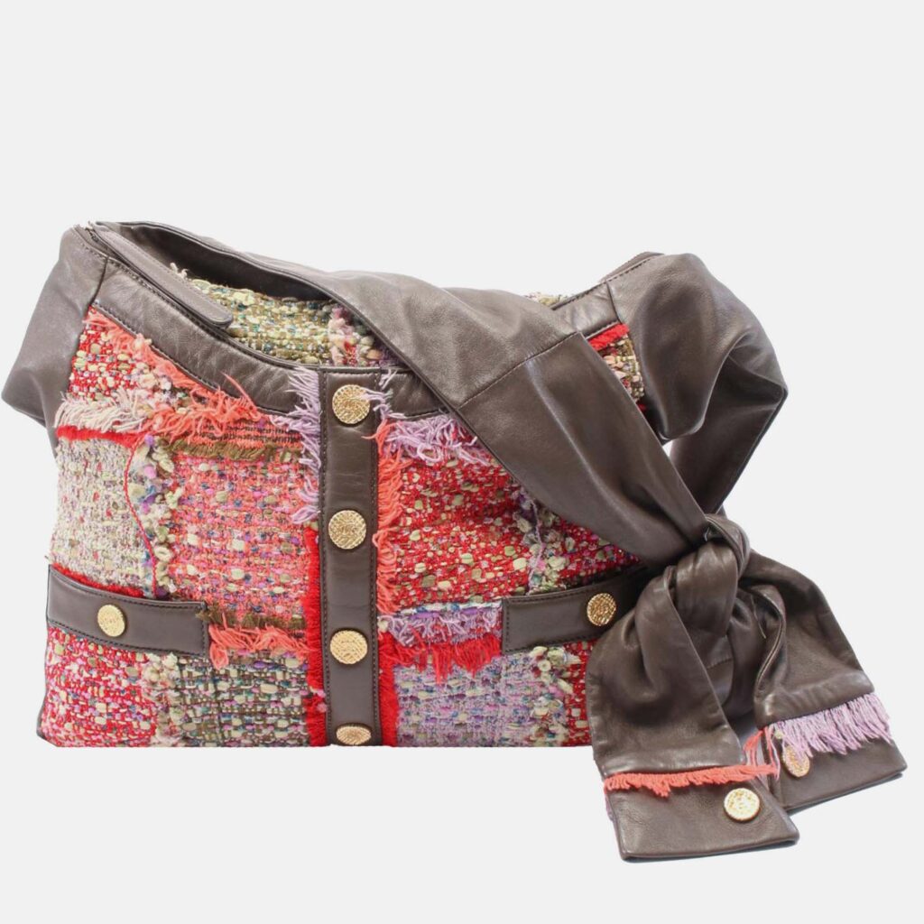 Chanel Multicolor Large Tweed and Lambskin Girl Bag