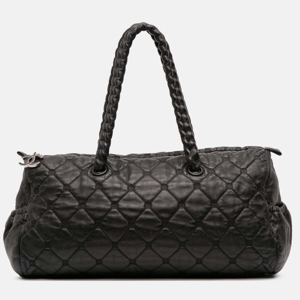 Chanel Black Quilted Lambskin Hidden Chain Bowler Bag Chanel Black Quilted Lambskin Hidden Chain Bowler Bag