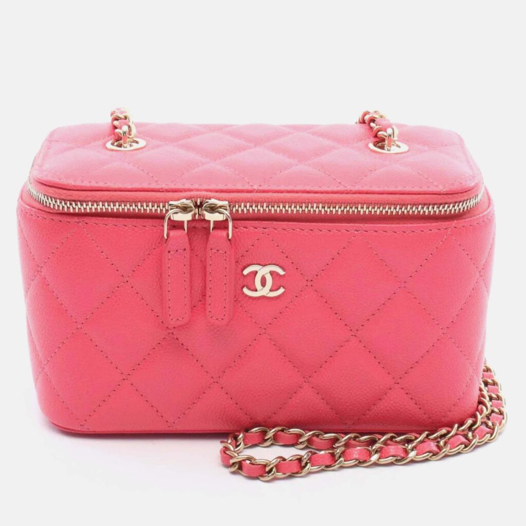 Chanel Vanity Pink Calfskin Shoulder Bag Chanel Vanity Pink Calfskin Shoulder Bag