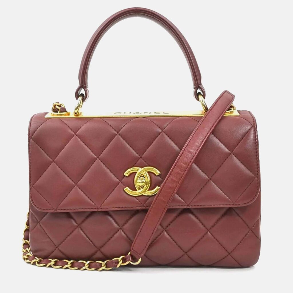 Chanel Trendy Burgundy Leather Shoulder Bag Chanel Trendy Burgundy Leather Shoulder Bag