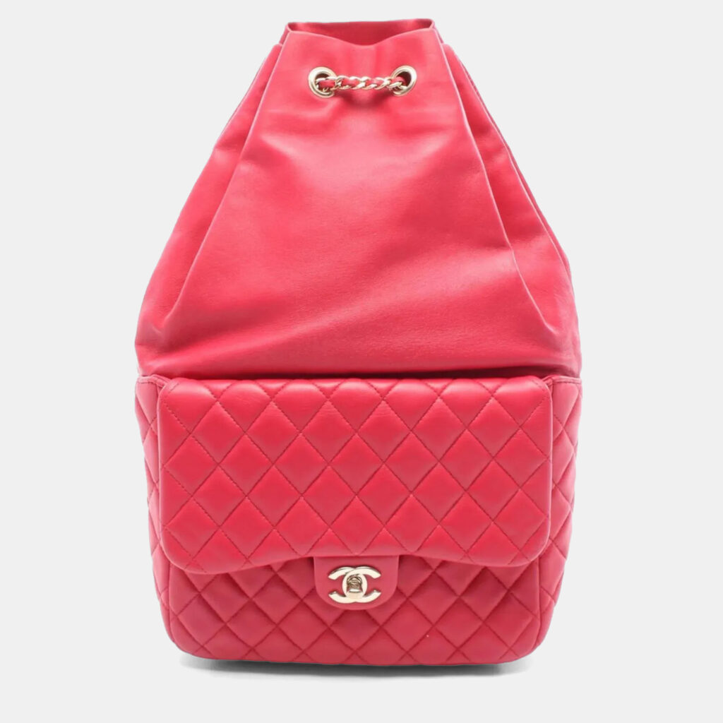 Chanel Cruise Line Red Lambskin Leather Backpack Chanel Cruise Line Red Lambskin Leather Backpack