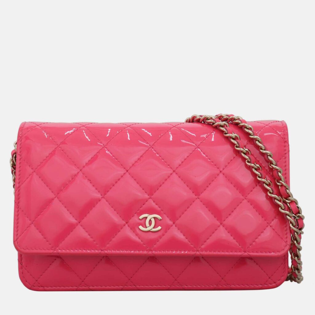 Chanel Pink Patent Wallet On Chain Chanel Pink Patent Wallet On Chain