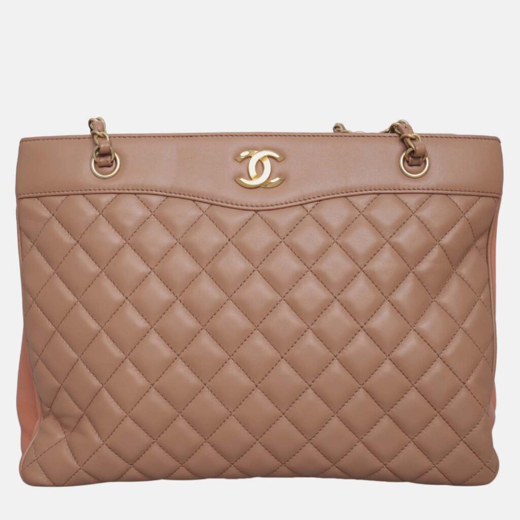 Chanel Quilted Brown Coco Vintage Tote Bag Chanel Quilted Brown Coco Vintage Tote Bag