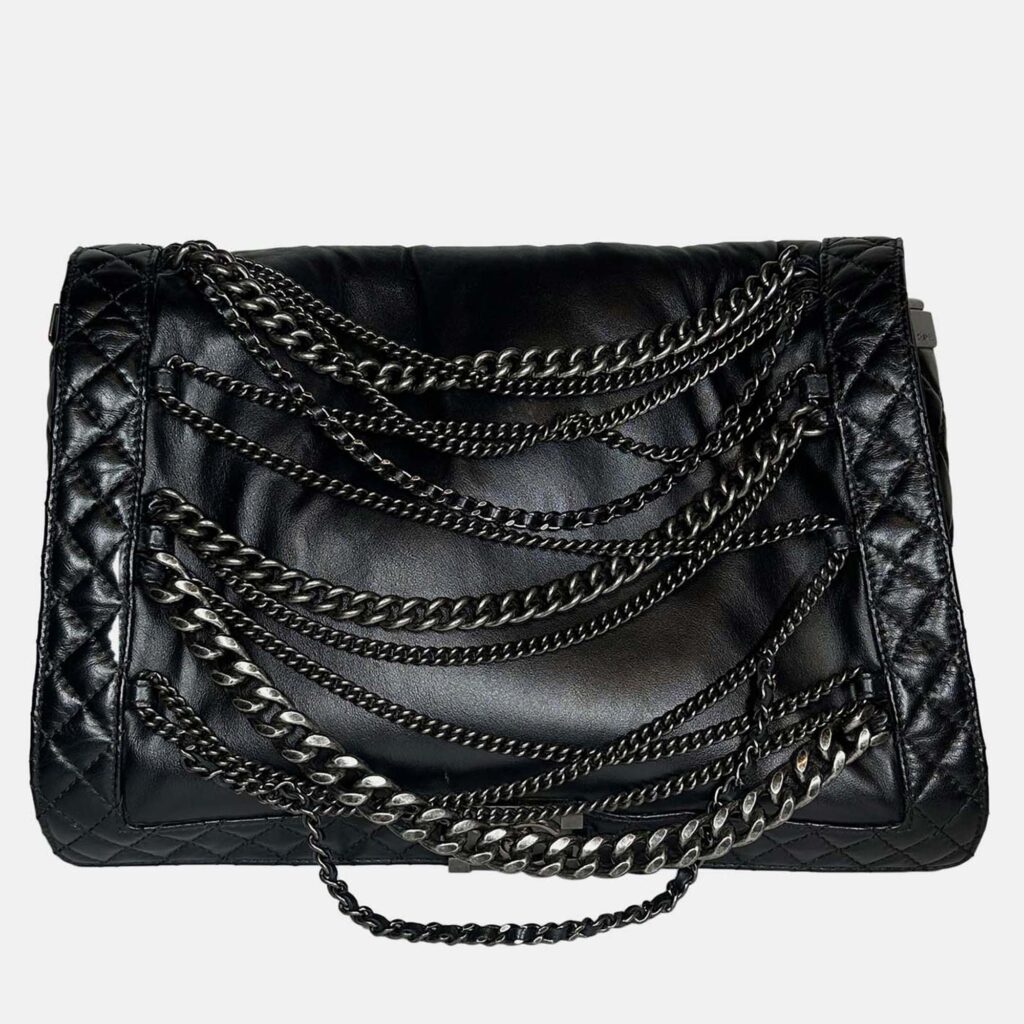 Chanel Boy Xl Black Paris-Dallas Enchained Shoulder Bag