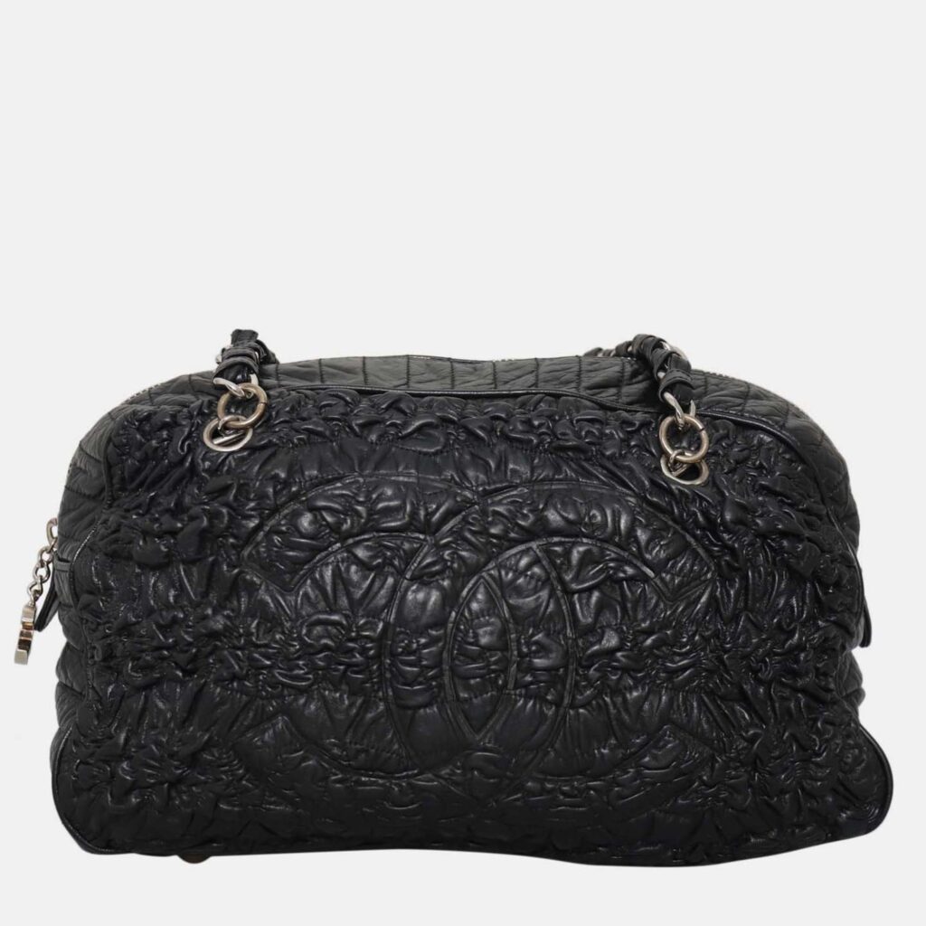 Chanel Astrakhan Black Leather Bowler Bag Chanel Astrakhan Black Leather Bowler Bag