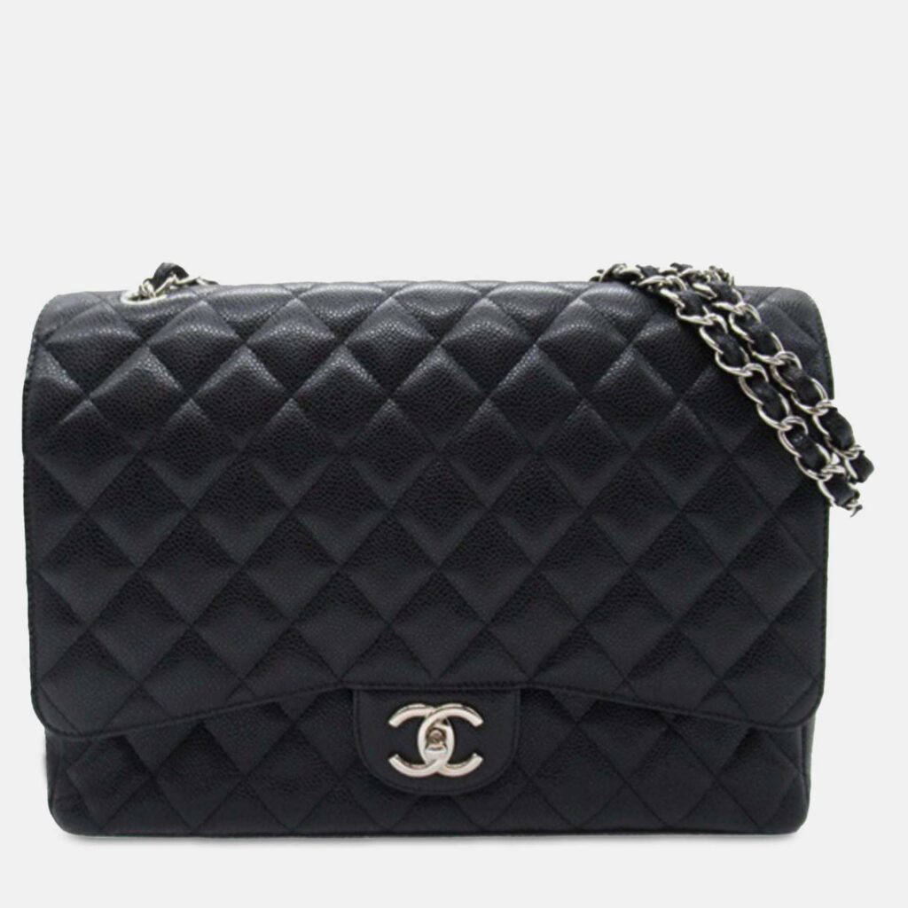 Chanel Classic Maxi Black Caviar Leather Double Flap Bag Chanel Classic Maxi Black Caviar Leather Double Flap Bag